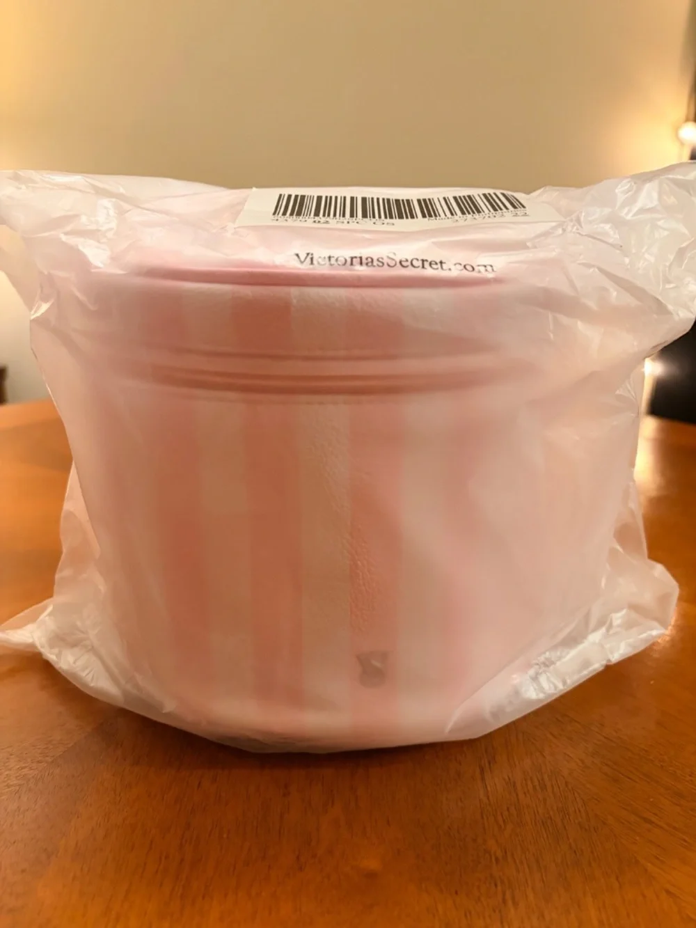 🎀 Victoria's Secret Makeup Heritage Striped Pink Travel Cosmetic Cases NWT